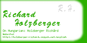 richard holzberger business card